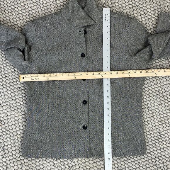 Liz Claiborne LizSport Herringbone Tweed Button Front Blazer Black White 14P - Picture 10 of 12